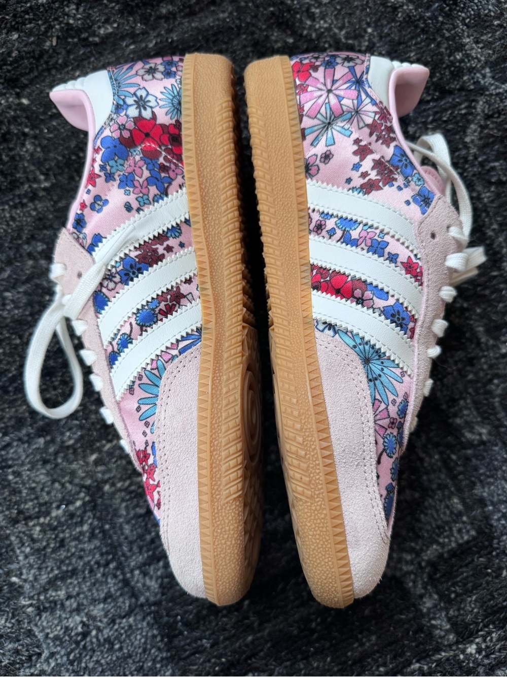 adidas Women’s Pink Floral Sambas with White Stripes - size 7 - Picture 3 of 8